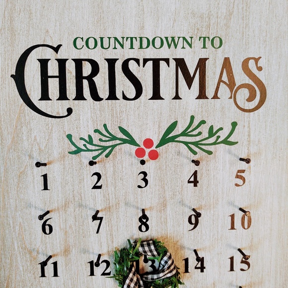 Handmade Countdown To Christmas Wooden Calendar, 25 Days of Christmas Calendar - Picture 7 of 9